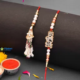 flipkart smartbuy Bhaiya Bhabhi White lumba &Mere Bhai Rakhi For Bhaiya Bhabhi Lumba Rakhi set-2 Mauli Thread, Silver Rakhi, Lumba, Chawal Roli Pack Set-picture-16