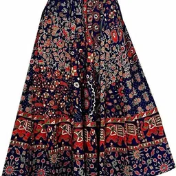 matkewalaz Women Printed Flared Blue Skirt-picture-26