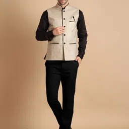 shrishantinathcreation Solid Men Waistcoat image 4