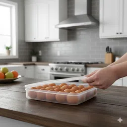 24 Grid Plastic Stackable Egg Holder Box for Fridge Use Storage Box-image-83