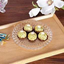rokery Glass Fruit Bowl Bubble Design Dry Fruit Chocolate Tray Crystal Glass Decorative Platter image 2