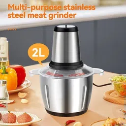 lariox Stainless Steel Electric Meat Grinders with Bowl for Kitchen Food Chopper, Meat, Vegetables, Onion, Garlic Slicer Dicer, Fruit & Nuts Blender Vegetable & Fruit Chopper image 1