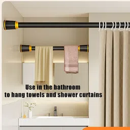 dwellit Black, Gold Curtain Rods Metal image 5