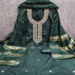 divastri Unstitched Cotton Blend Salwar Suit Material Embroidered image 3