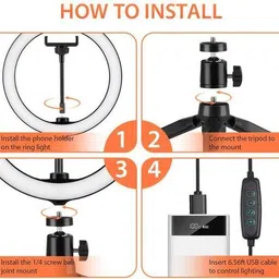 VIJYIONCS 2.1 meter stand 7 Feet Long Tripod Stand (210cm) with 10" inch LED Ringlight Ring Flash image 3