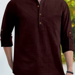 clothingveda Men Solid Cotton Blend Straight Kurta-picture-20