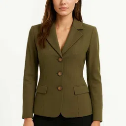 pepzo Women Solid Double Breasted Casual Blazer image 1