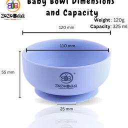 zozobaa Strong Suction Base Silicone Baby Bowl | BPA-Free, Babies First Stage Feeding- Food Grade Silicone image 2