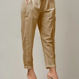 rakshita fashions Women Regular Fit Beige Pure Cotton Trousers-picture-27