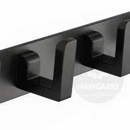 harigario 6-Pin Black – Aluminium Hooks with Stainless Steel Base Pack Pack of 1 Door Hanger image 2