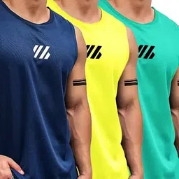 bhadawar creations Pack of 3 Men Typography Round Neck Polyester Multicolor T-Shirt-picture-44