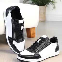 “KILLER Zipper Black & White Sneakers” Sneakers For Men-image-2
