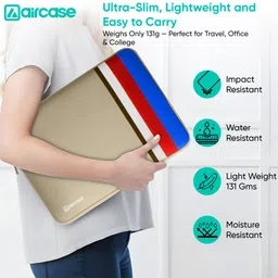 AirCase Protective Laptop Sleeve for Up to 14.1 Inch Laptop Wrinkle free Water-Resistant Laptop Bag image 4