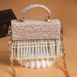 anekaant Party Cream Clutch image 2