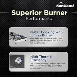 sunflame Crystal Nova 2 Burner SS Glass Manual Gas Stove image 3