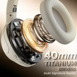 boAt Rockerz 551 ANC Pro Bluetooth Headphone with Mic (Active Noise Cancellation, Over Ear, Hazel Beige) image 5