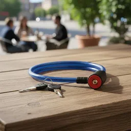 zafuro Bicycle lock/ Multipurpose Cable Lock/ Blue 2 Bicycle Lock image 3