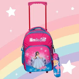 indian riders baby wonder girl School Kids Bag - 16 Inches- Queen Pink School Bag Trolley Bag Waterproof Trolley-picture-10
