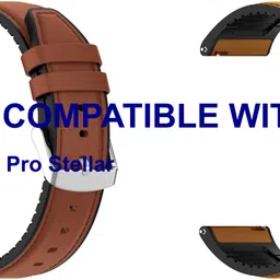 ACM WSM33U22BRGL3866 Pack of 2 Watch Strap Leather Silicone 22mm for Maxima Max Pro Stellar Smartwatch (Brown/Gold) Smart Watch Strap-picture-21