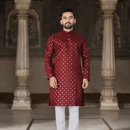 dhasu trendz Men Cotton Blend Kurta Pant Set-picture-30