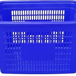 mahira Plastic Plastic Shopping Rectangular Baskets with Handle Storage Basket image 4