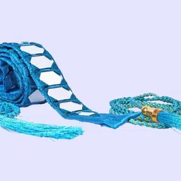 Women Blue Fabric Belt-image-6