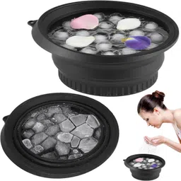 rbgiit Silicone Massage Bowl Silicone Ice Facial Bowl with Built-in Tray – Foldable, Travel & Home Spa Tool-picture-19