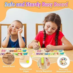 calyxia Wooden Magnetic Train Maze Puzzle Toy – Color & Number Matching image 5