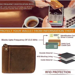 g & h Men Trendy, Formal Brown Genuine Leather RFID Wallet image 4