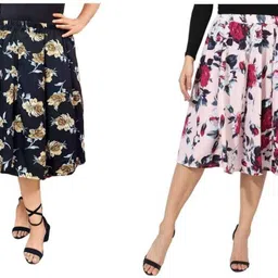 maiyyaa collection Women Printed A-line Multicolor Skirt-picture-18