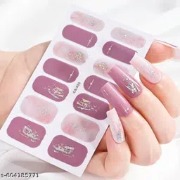padmavathi enterprises 14tips 3D Bronzing Gold Gel Nail Wraps Sticker.-picture-28