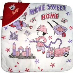 baby zone Embroidered, Printed, Solid Crib Hooded Baby Blanket for Mild Winter image 4