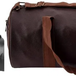 rocketsale 20 L Gym Duffel Bag - DB_Leatherite Fitness Gym Bag/Duffel Bag/Travel Bag/Sports Bag/Travel kit - Brown, Black-picture-32