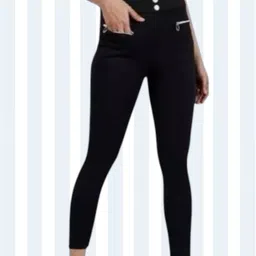 empracee Women Comfort Fit Black Cotton Blend Trousers-picture-17