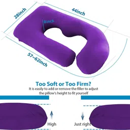 linenovation Microfibre Solid Pregnancy Pillow Pack of 1 image 3