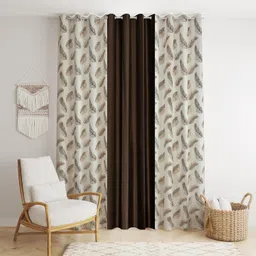 kraftiq homes 152 cm (5 ft) Window Polyester Semi Transparent Curtain (Pack Of 3)-picture-13