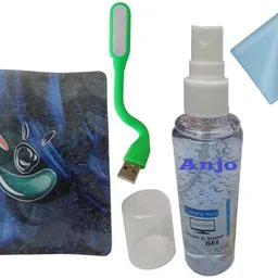 ANJO 6 in 1 Combo Of Cleaning Gel-LED-Mouse Pad-OTG Micro & C Type-15.6 inch (Sleeve) Dust Proof Laptop Bag Cover image 3