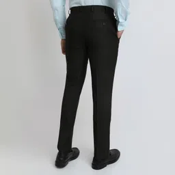 park avenue Men Regular Fit Black Cotton Blend Trousers image 3