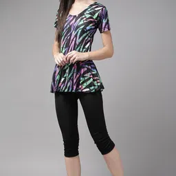 here&now Printed Women Multicolor Swimsuit image 4