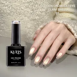 kulis Golden Crow Cat Eye UV LED Gel Polish - 8ml | Magnetic Nail Art Gel (CLAM SHELL) CLAM SHELL image 2