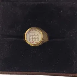 astrosale Ashtadhatu Khaki Yantra Ring In Gold Plated Brass Yantra image 4