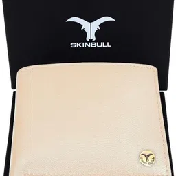 Men Casual Beige Genuine Leather RFID Wallet-image-8