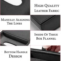ayw Universal Black D Shape Leatherite Tissue Holder For Car/Home-236 Vehicle Tissue Dispenser image 4