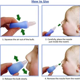 beebaby Nose Cleaner, Nasal Aspirator with silicone nozzle - Blue, 3M+ Manual Nasal Aspirator image 4