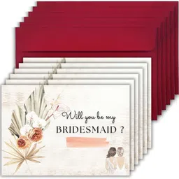 aanyacentric 5.8x8.3inch Will You be My Bridesmaid Invites with Envelopes Invitation Card-picture-33