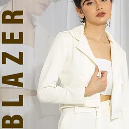 kotty Women Solid Single Breasted Casual Blazer image 3