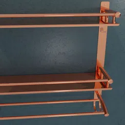 bzcarts by bzcarts 1 Piece RoseGold Triple Layer Towel Shelf, Multipurpose use rack Rose Gold Towel Holder image 2