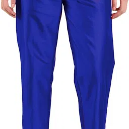 floreos Women Regular Fit Blue Silk Blend Trousers-picture-27