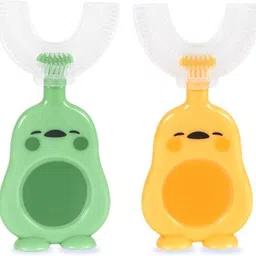 ineffabe U-Shaped Toothbrush Food Grade Material (Yellow & Green) Ultra Soft Toothbrush-picture-14