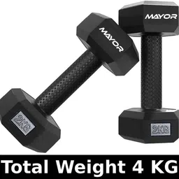 Premium PVC 2KG Dumbbells Set for Home Gym, 1 Pair Hex Dumbbells, 2KG X 2 PCS Fixed Weight Dumbbell-image-67